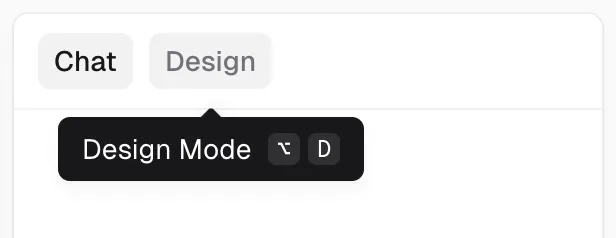 The Design Mode control in the v0 prompt bar