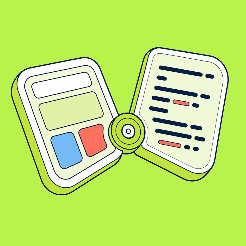 An adjustable two-sided tool joining an app preview surface to a code review surface