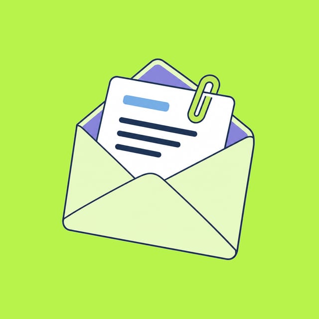 A compact envelope holding a short note secured by a small protective clip